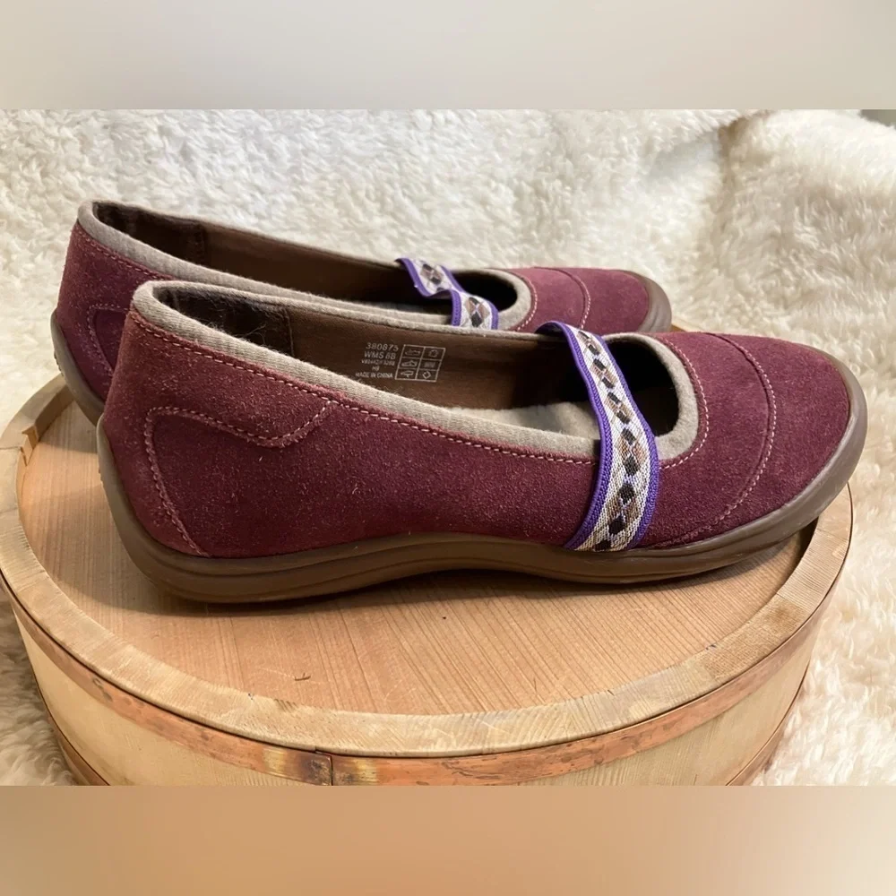 EUC Lands End Womens Terrain Lodge Leather Slip On Mary Jane Size 8B